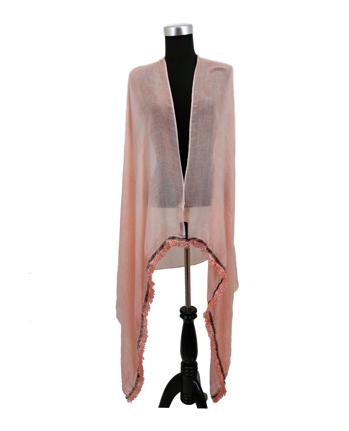 Cotton scarf with fringe