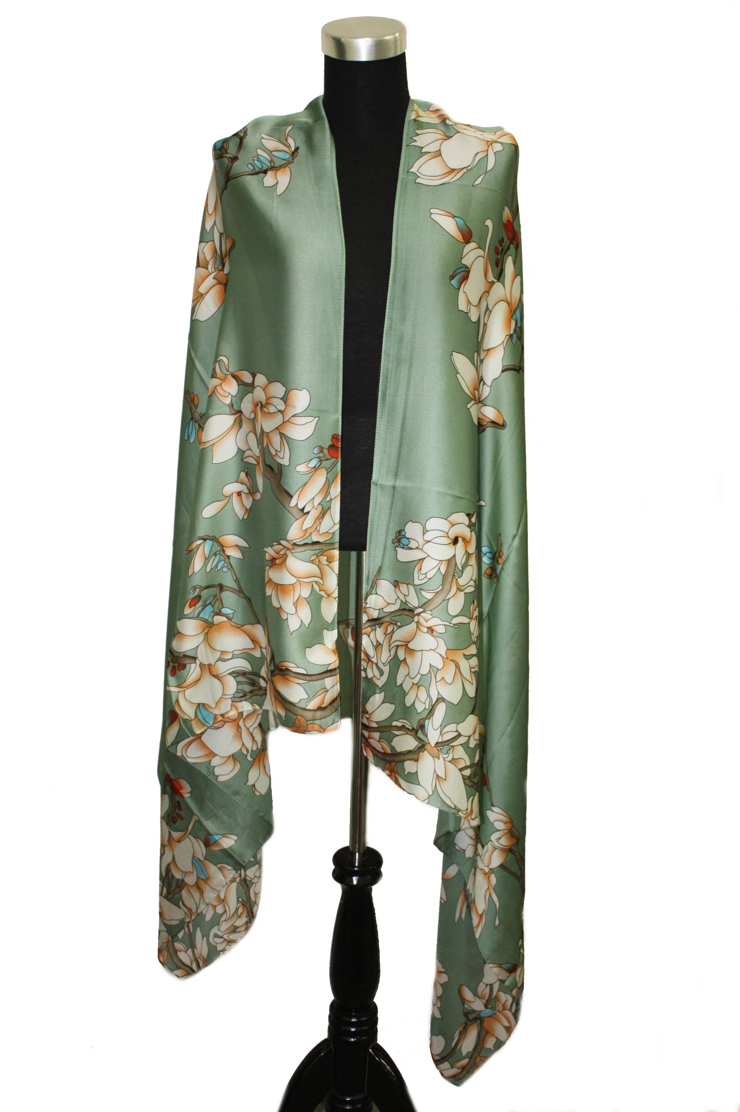 Satin effect printed scarf