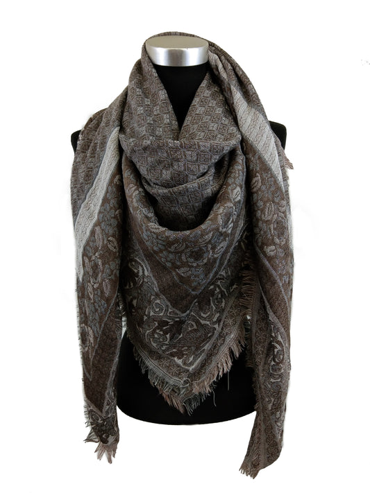 Contrast Textured Square Scarf