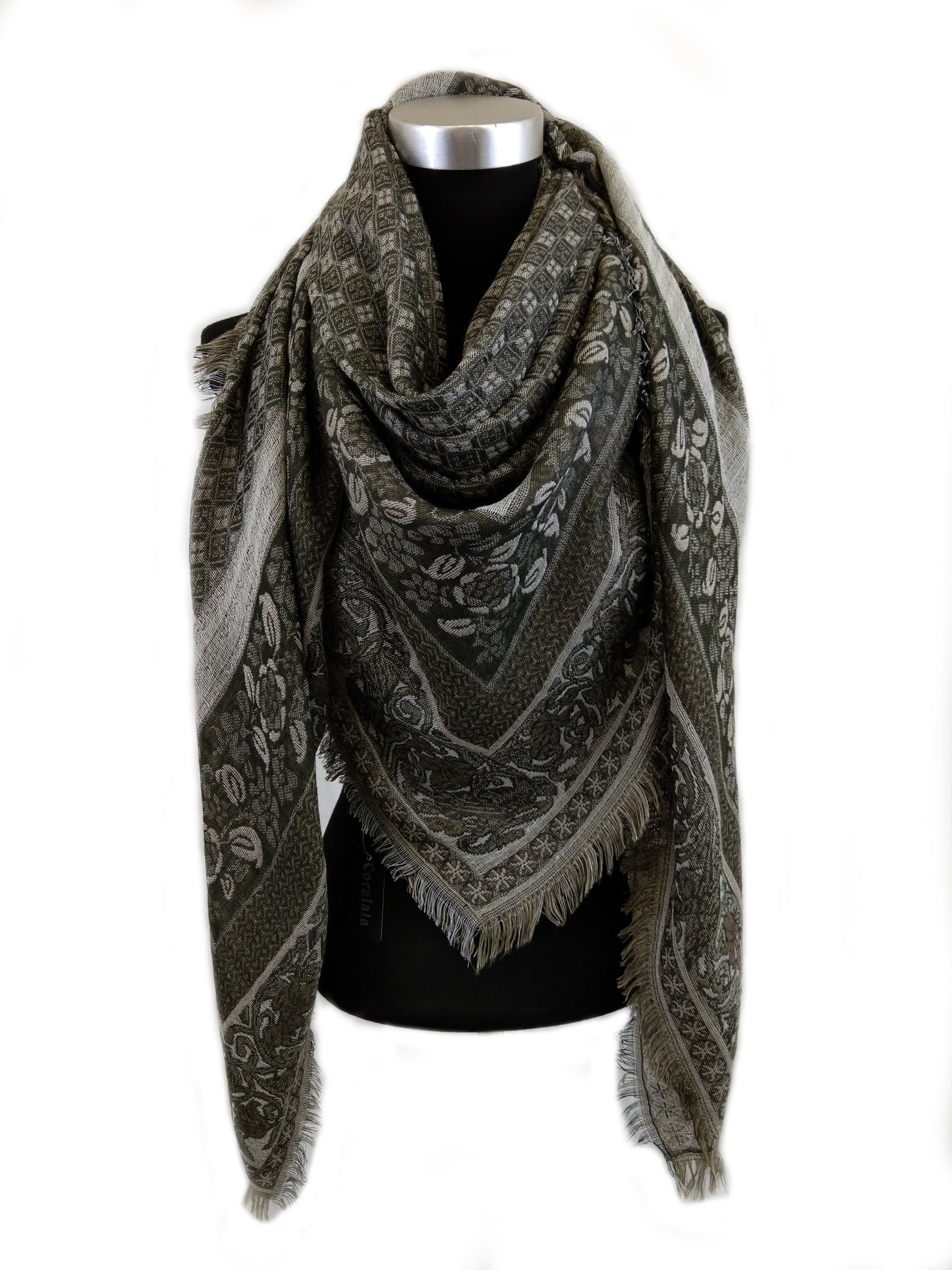 Contrast Textured Square Scarf