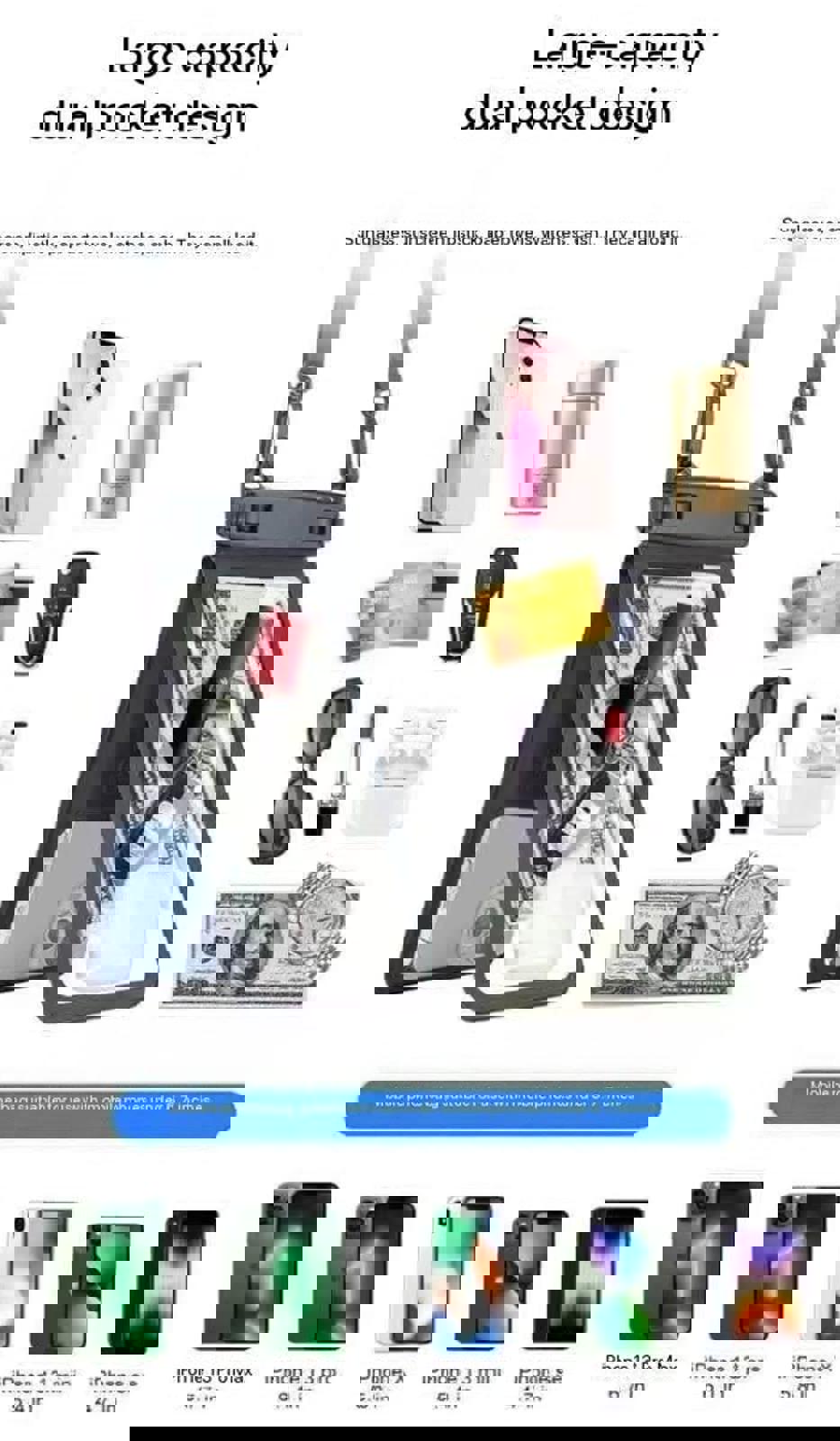 Waterproof Phone Pouch with Dual Compartments – IPX8 Certified