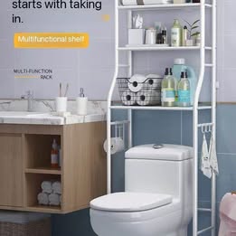 Over-the-Toilet Bathroom Storage Rack – 3-Tier, No Drilling