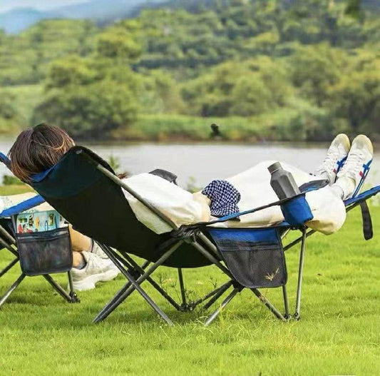 2-in-1 Camping Recliner Chair with Footrest & Headrest