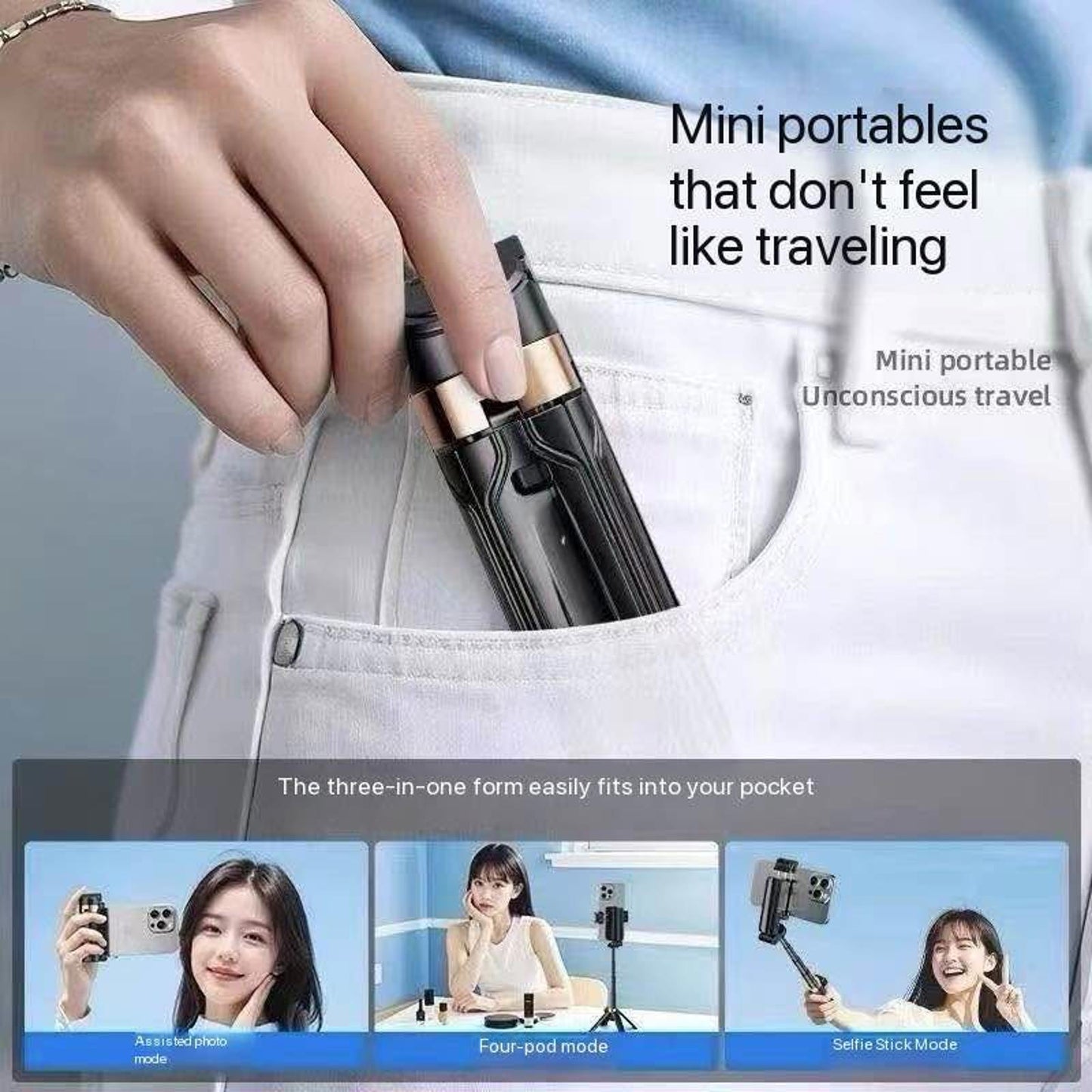 Mini Bluetooth 3-in-1 Selfie Stick