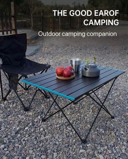 Folding Aluminum Camping Table with Storage Net