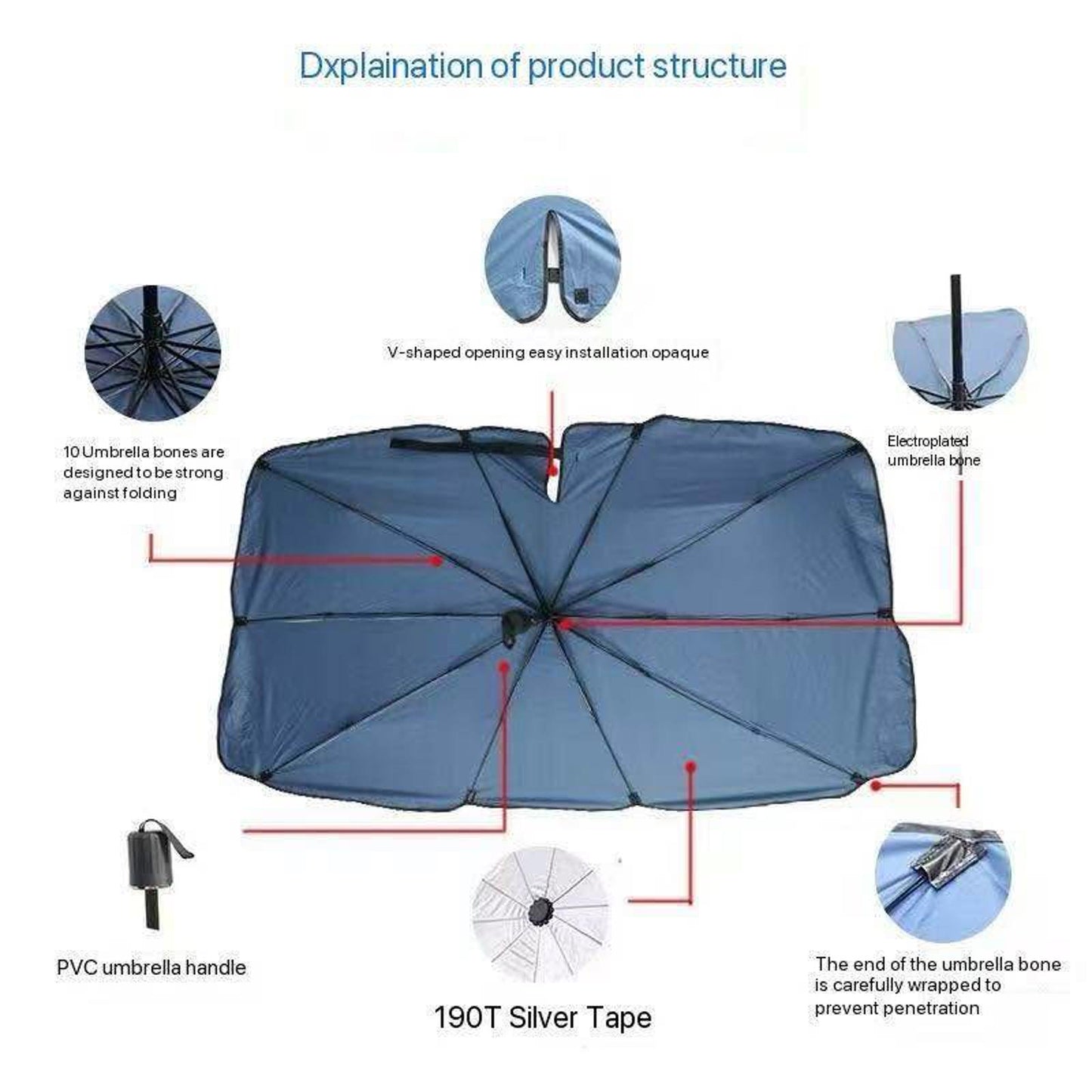 🚗 Car Sunshade Umbrella -Instant Sun Protection for Your Car!