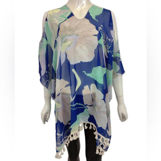 Floral Blue Tunic Top