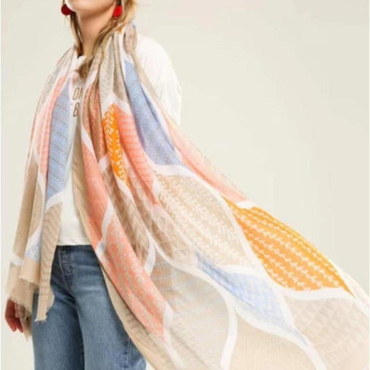 Lightweight Geometric Print Scarf- Swimsuit Coverup