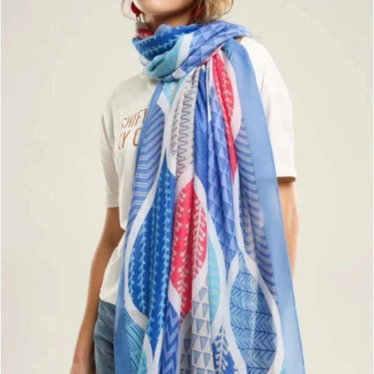 Lightweight Blue Scarf- Swimsuit Coverup