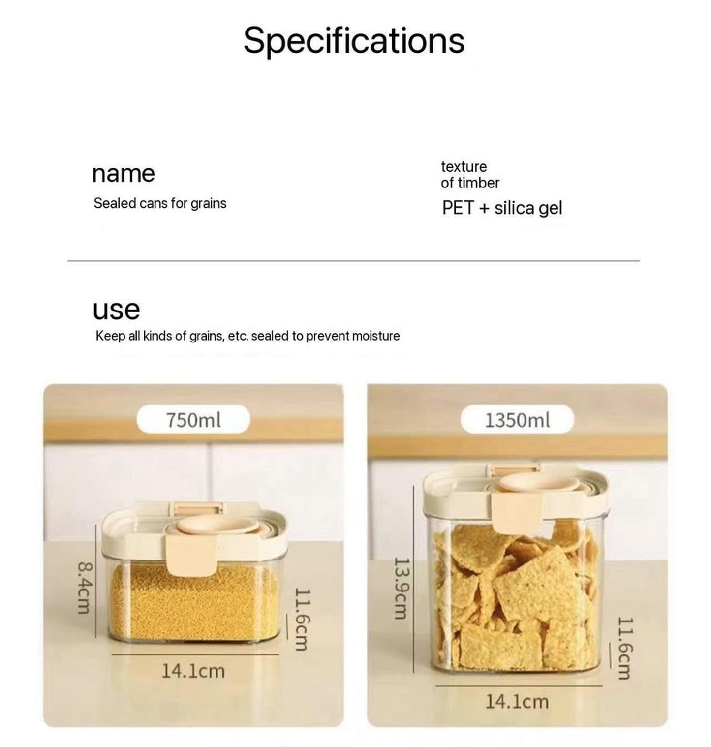 Aesthetic Easy Pour Grain Storage Containers – Stackable & Airtight (2-Pack)