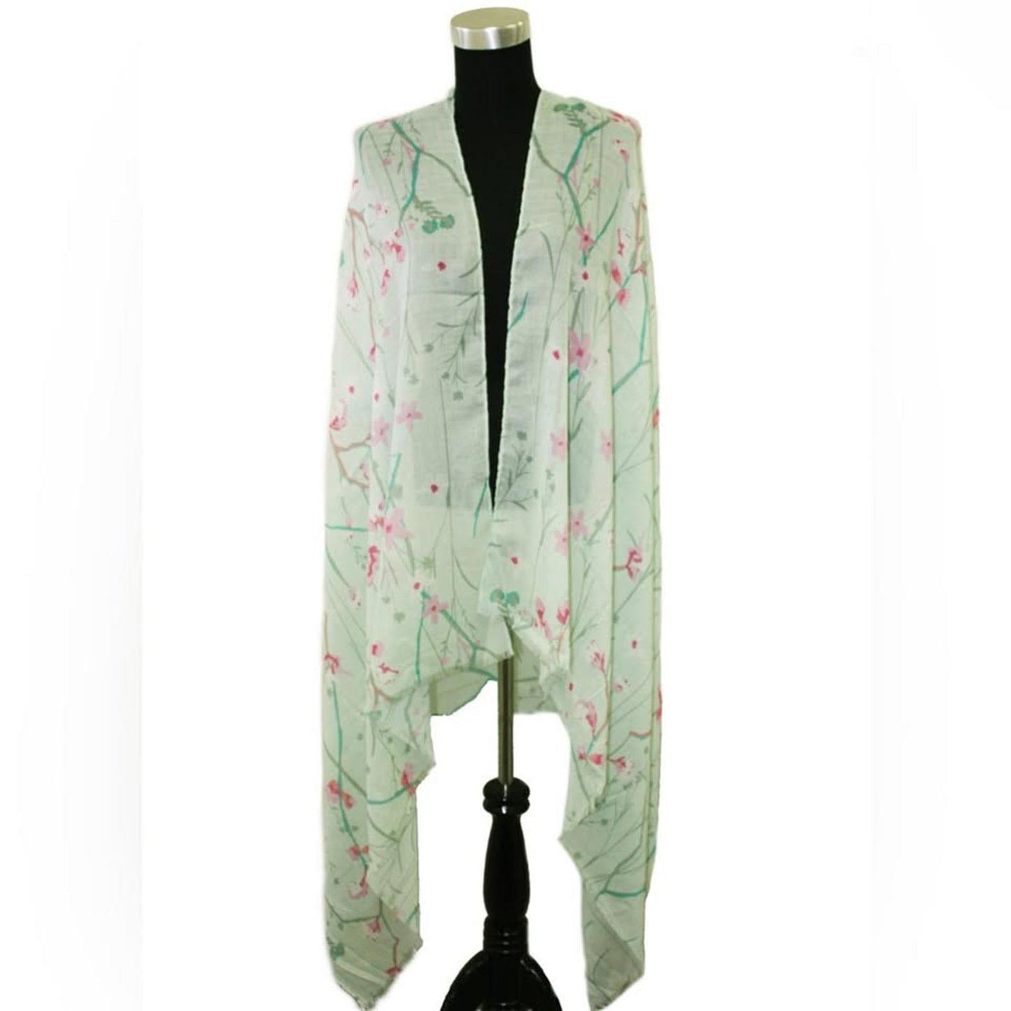 Soft Green Blossom Scarf – Perfect for Spring & Summer