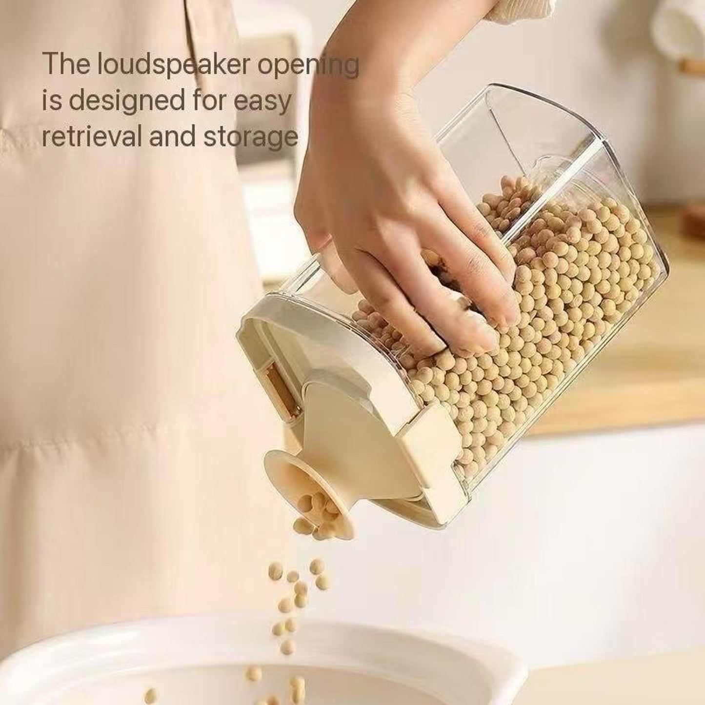 Aesthetic Easy Pour Grain Storage Containers – Stackable & Airtight (2-Pack)
