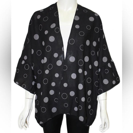 Black and White Polka Dot Cotton Cardigan