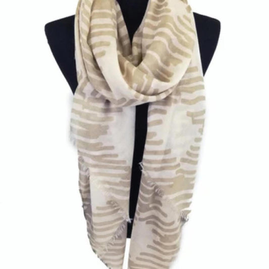 Abstract Pattern Beige Shawl