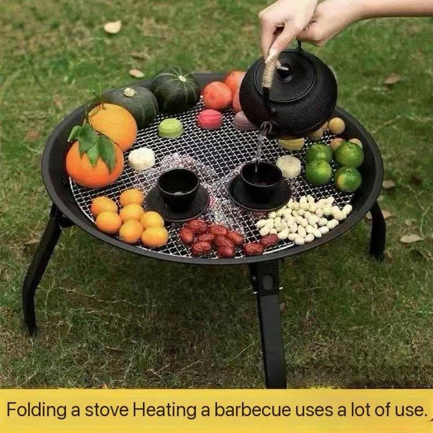 BBQ + Bonfire in One – Foldable Fire Pit