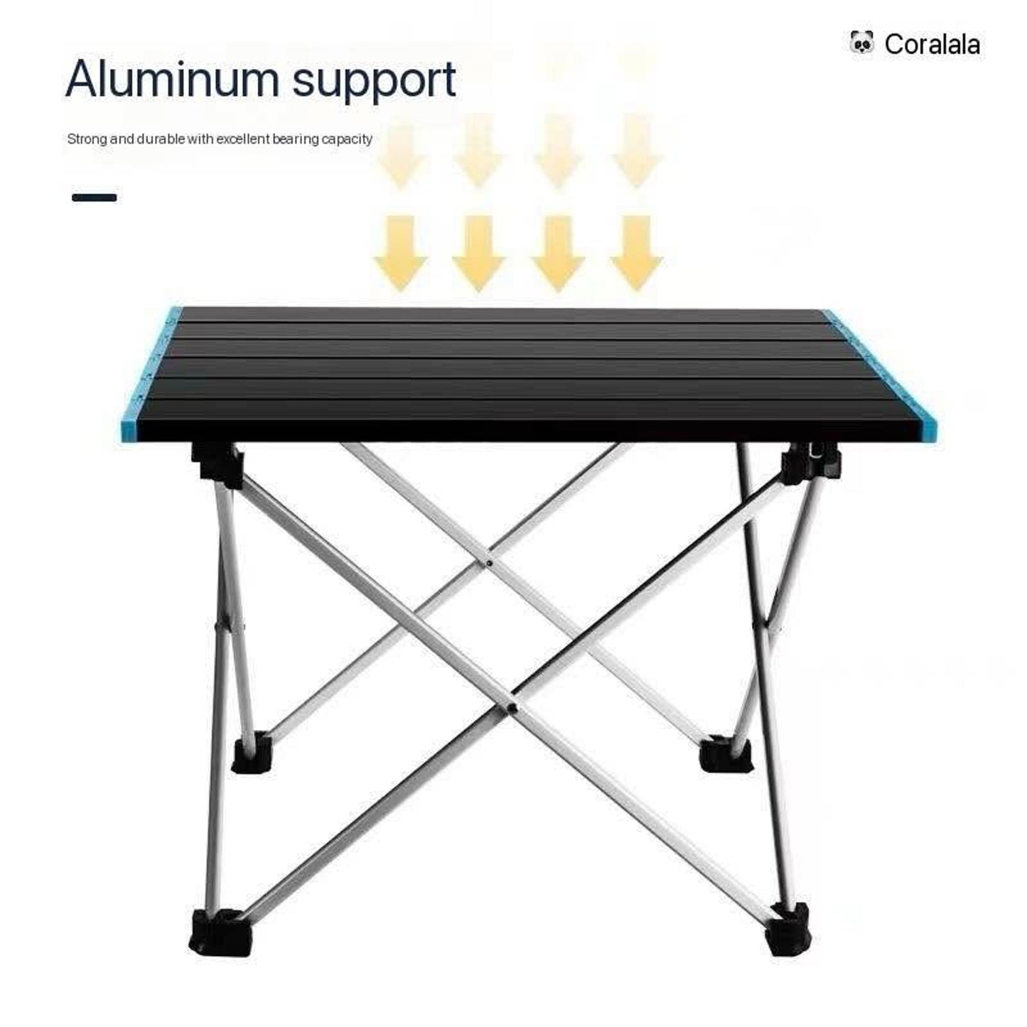 Folding Aluminum Camping Table with Storage Net
