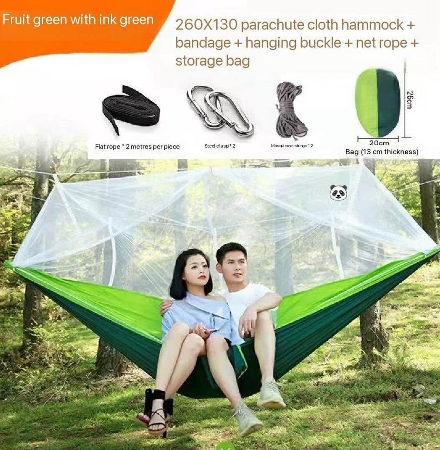 Outdoor Mosquito Net Hammock – Parachute Fabric & Setup Kit