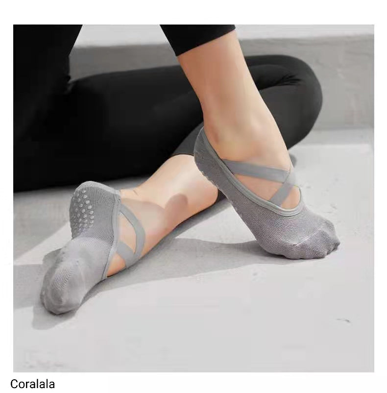 Yoga Socks for Women with Non-Slip Grips & Strap