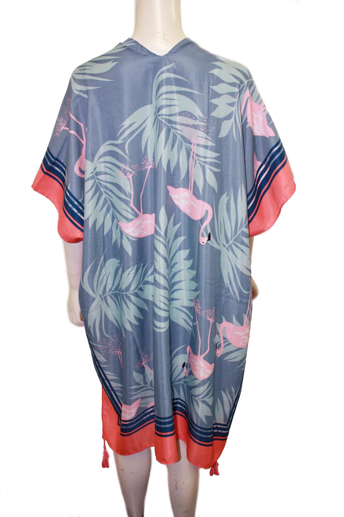 Flamingo printed kimono