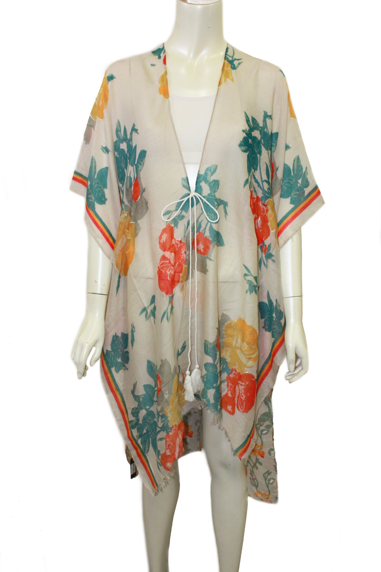 Floral printed kimono