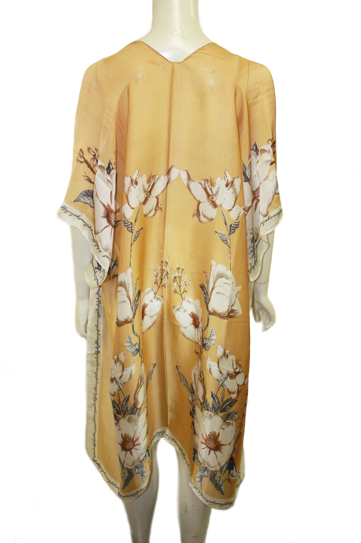 Satin effect floral kimono