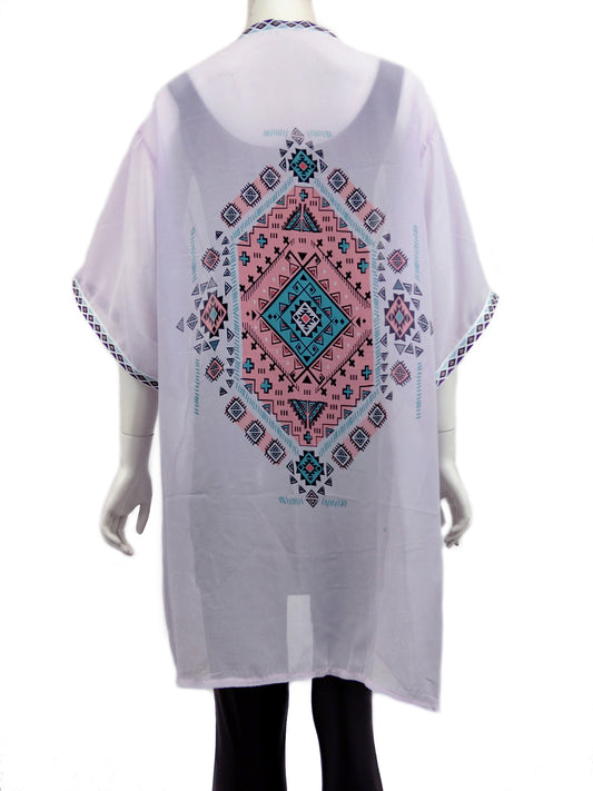 Geometric print kimono