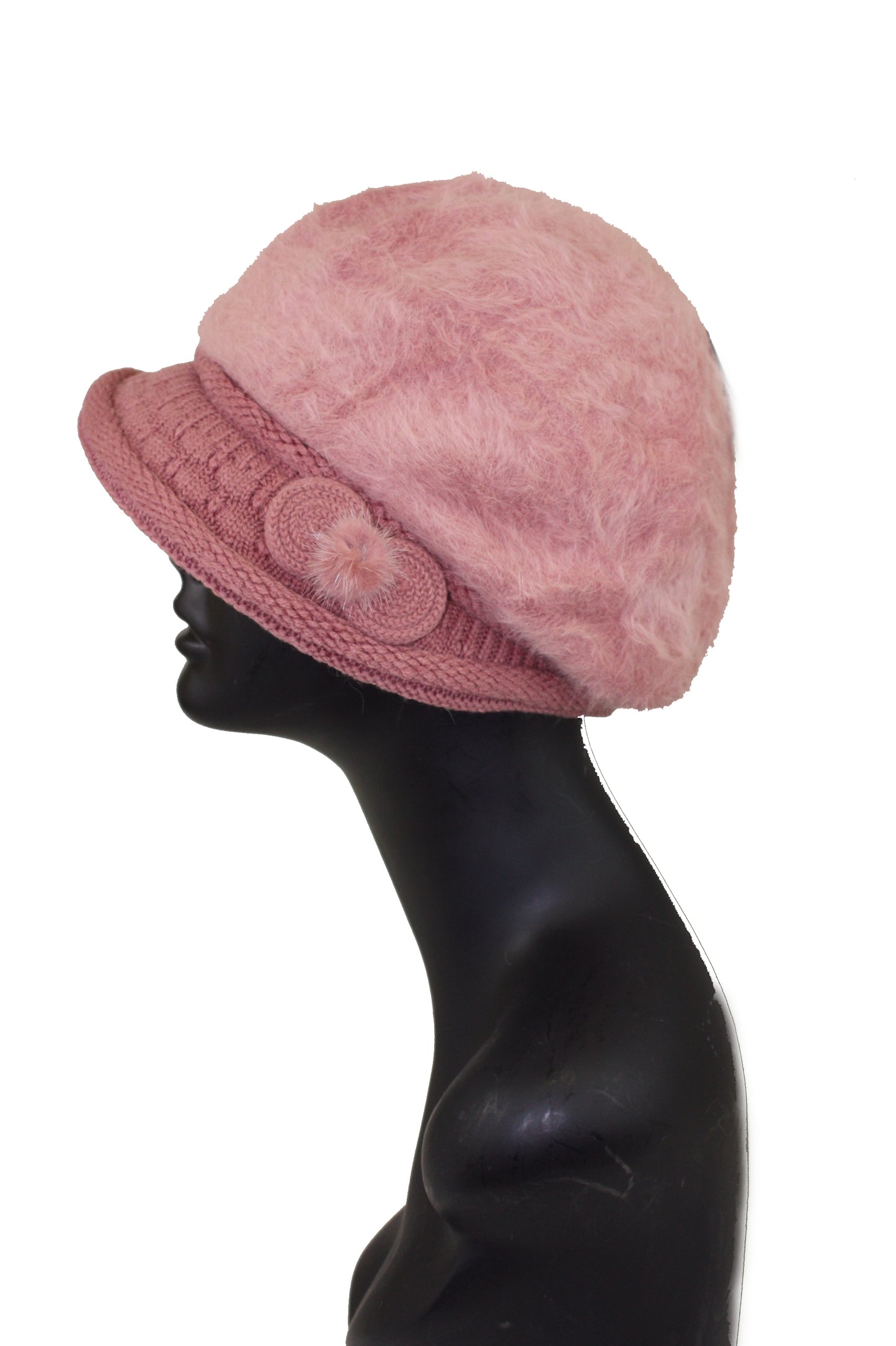 Faux Fur Cap with Contrasting Textures