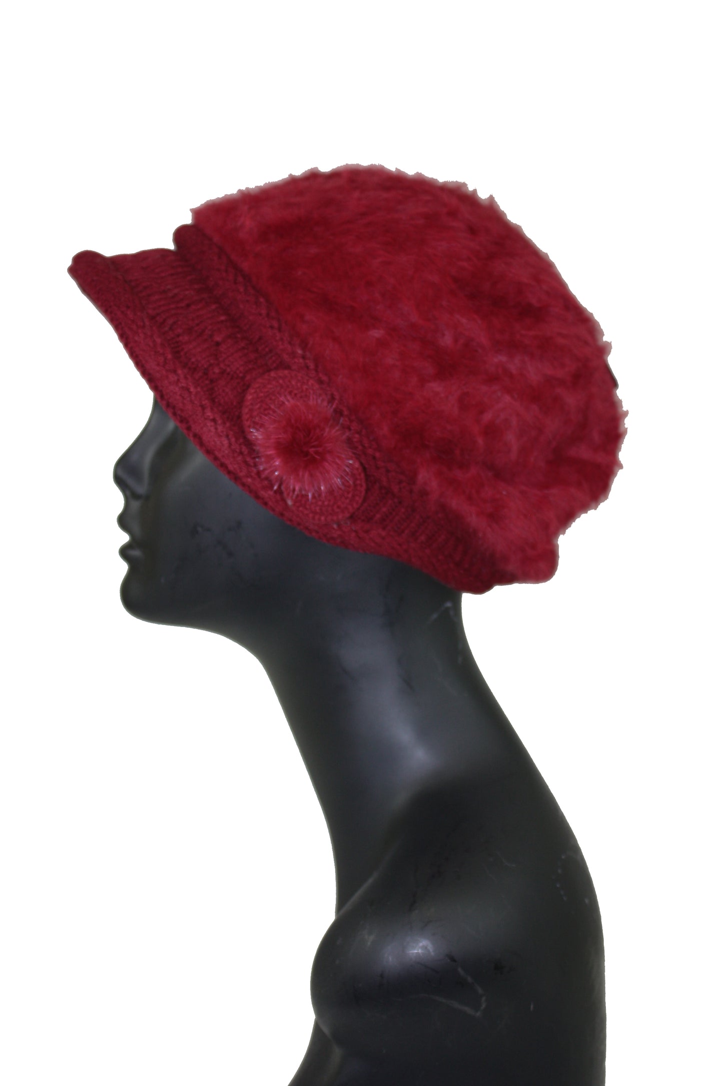 Faux Fur Cap with Contrasting Textures