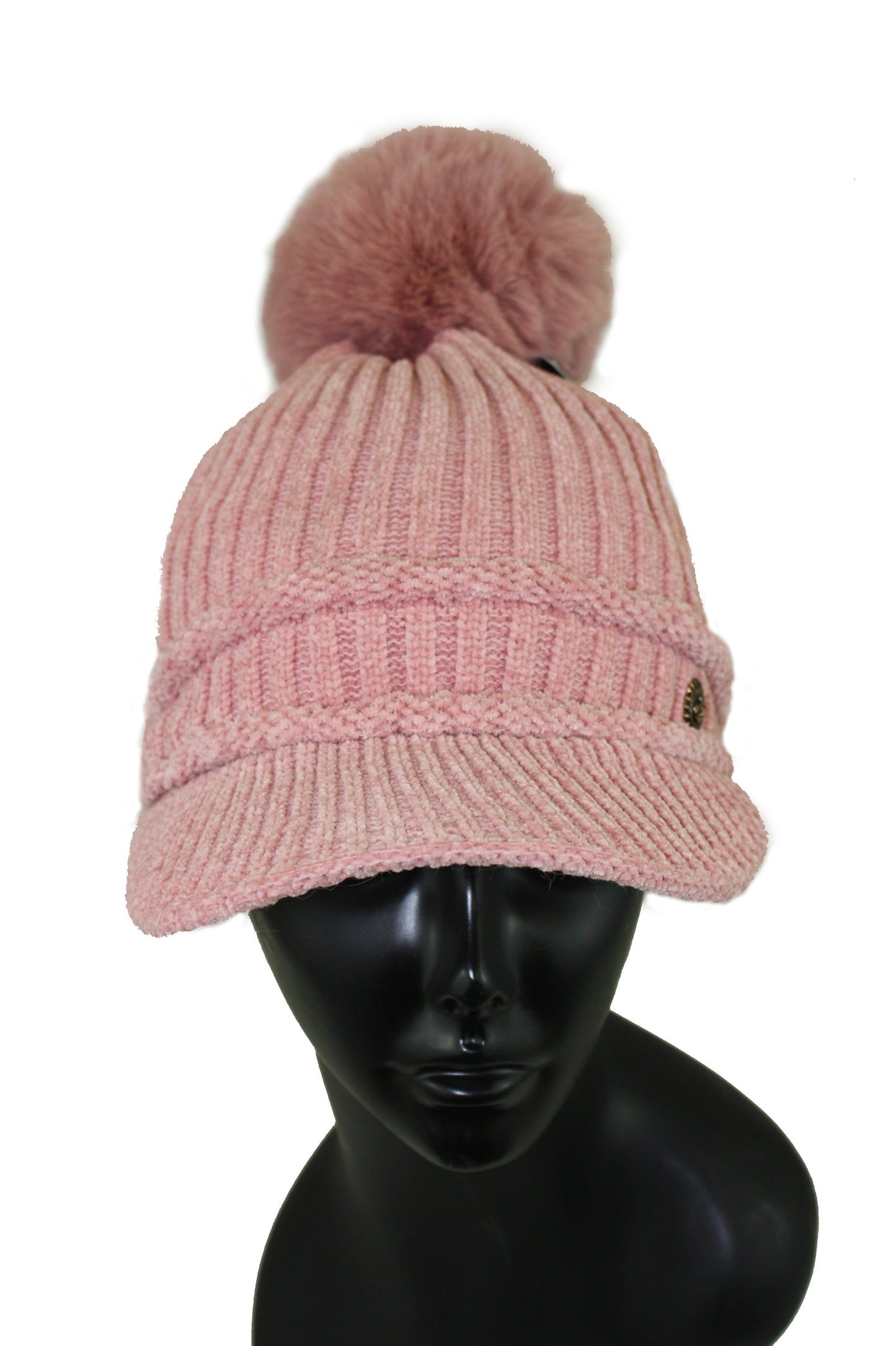 Knitted Cap with Pom Pom