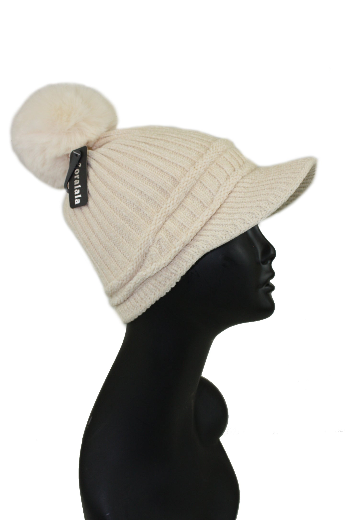 Knitted Cap with Pom Pom
