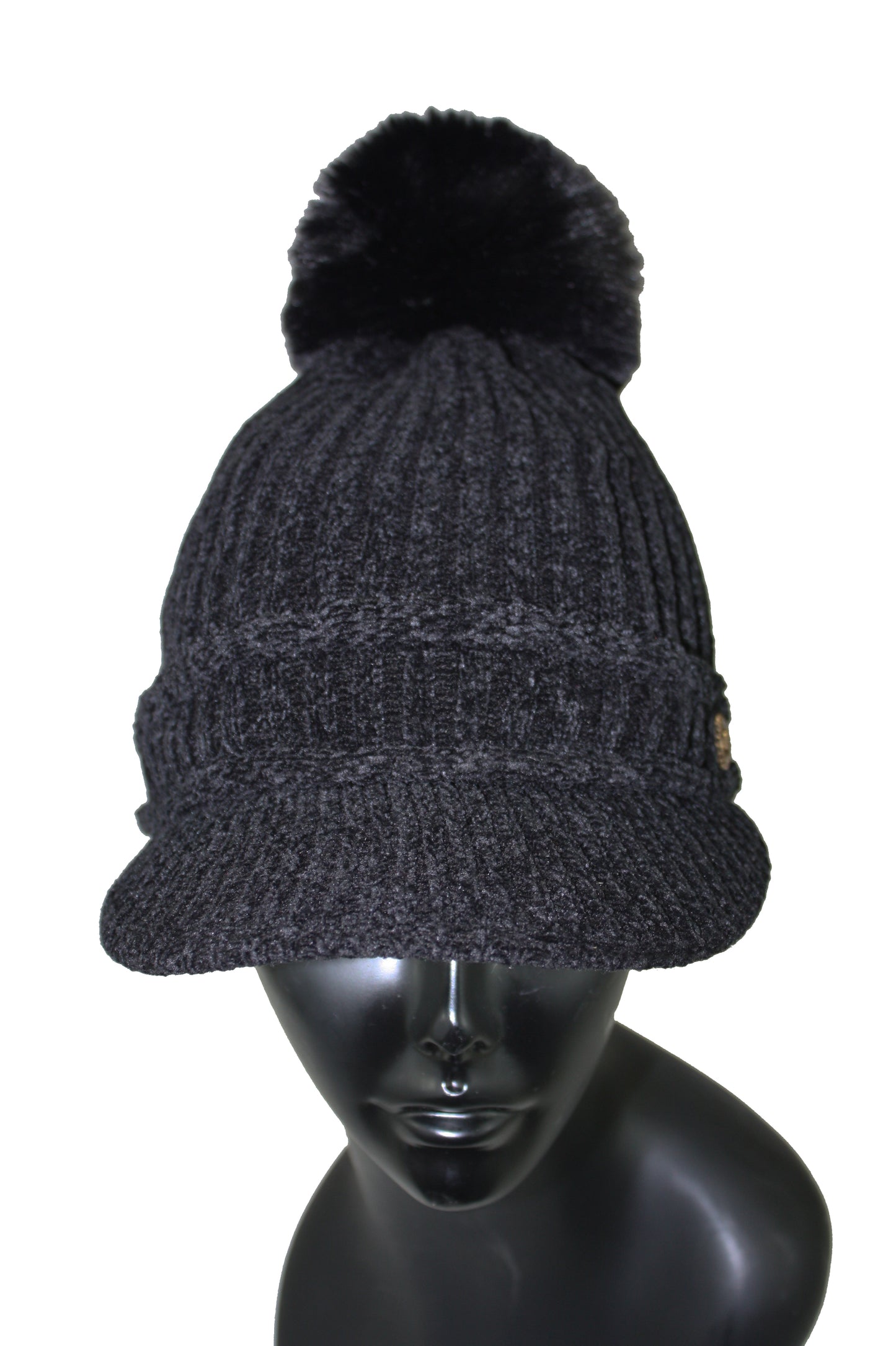 Knitted Cap with Pom Pom