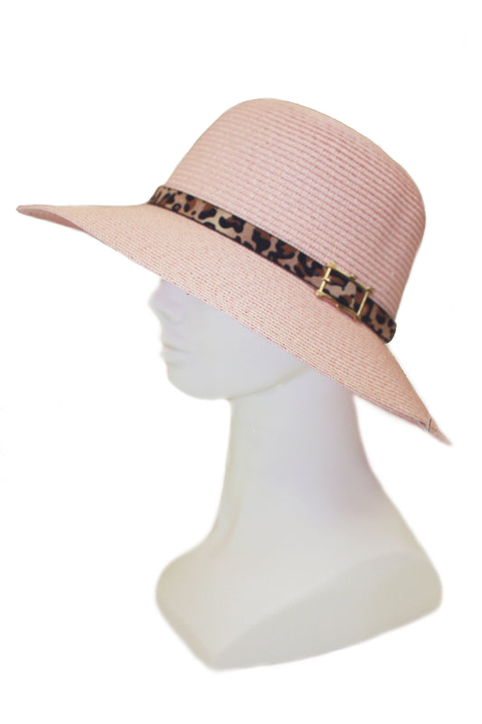 Floppy straw hat with ribbon