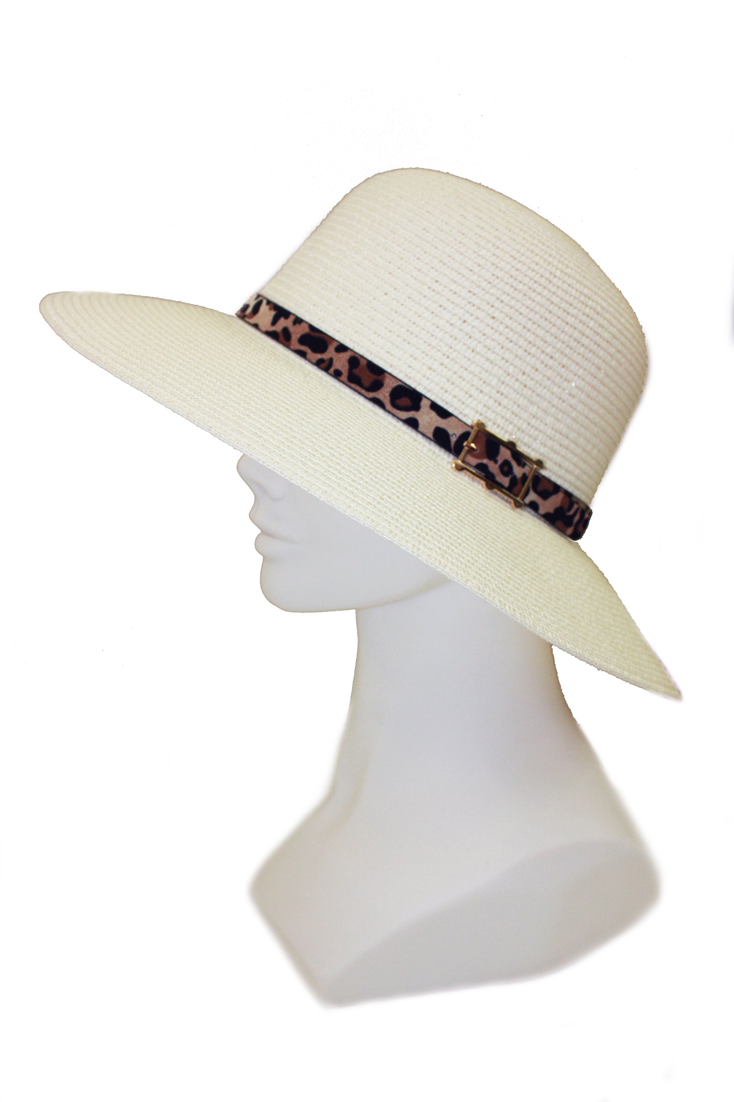Floppy straw hat with ribbon