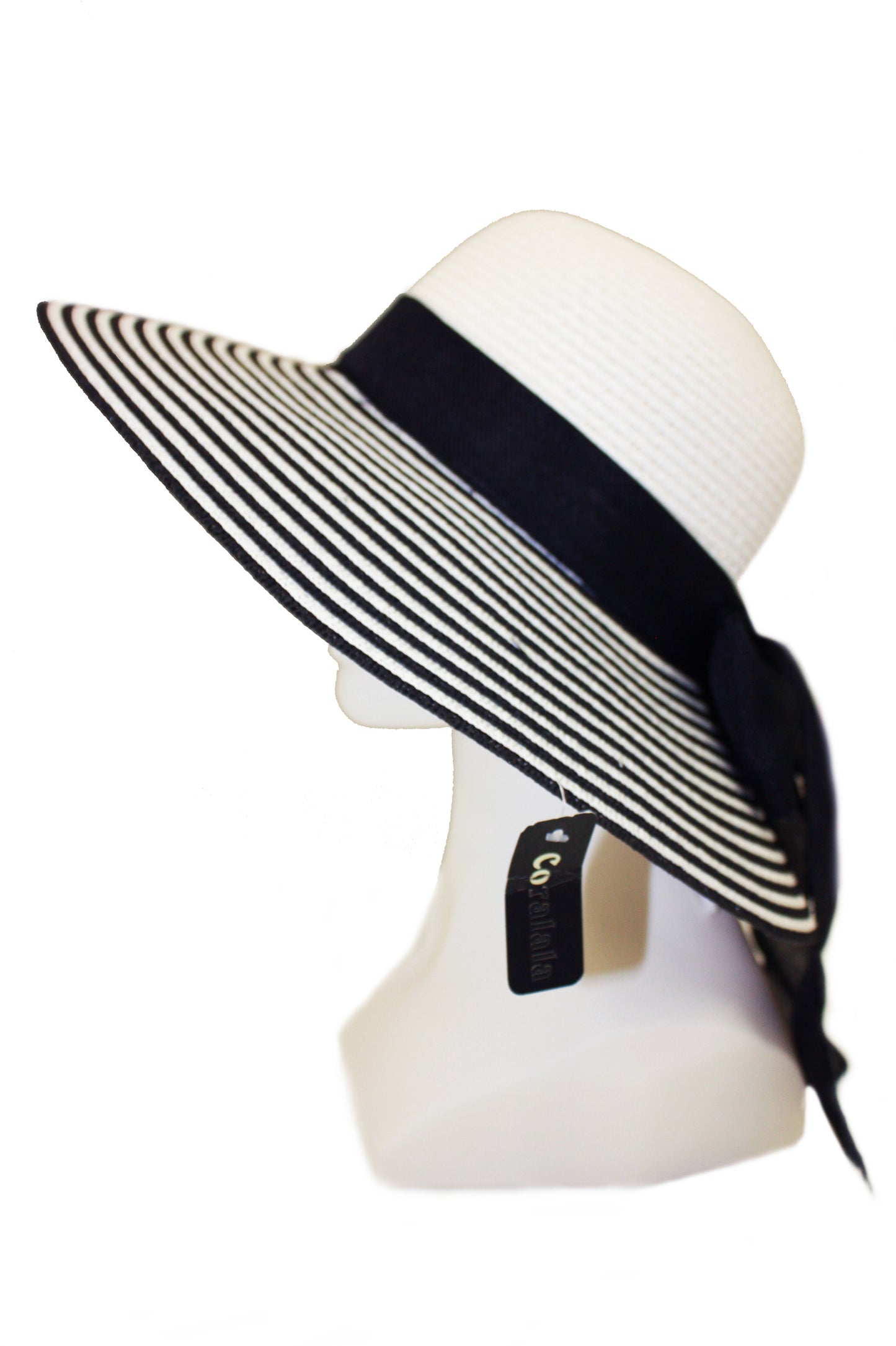 Floppy straw hat with ribbon