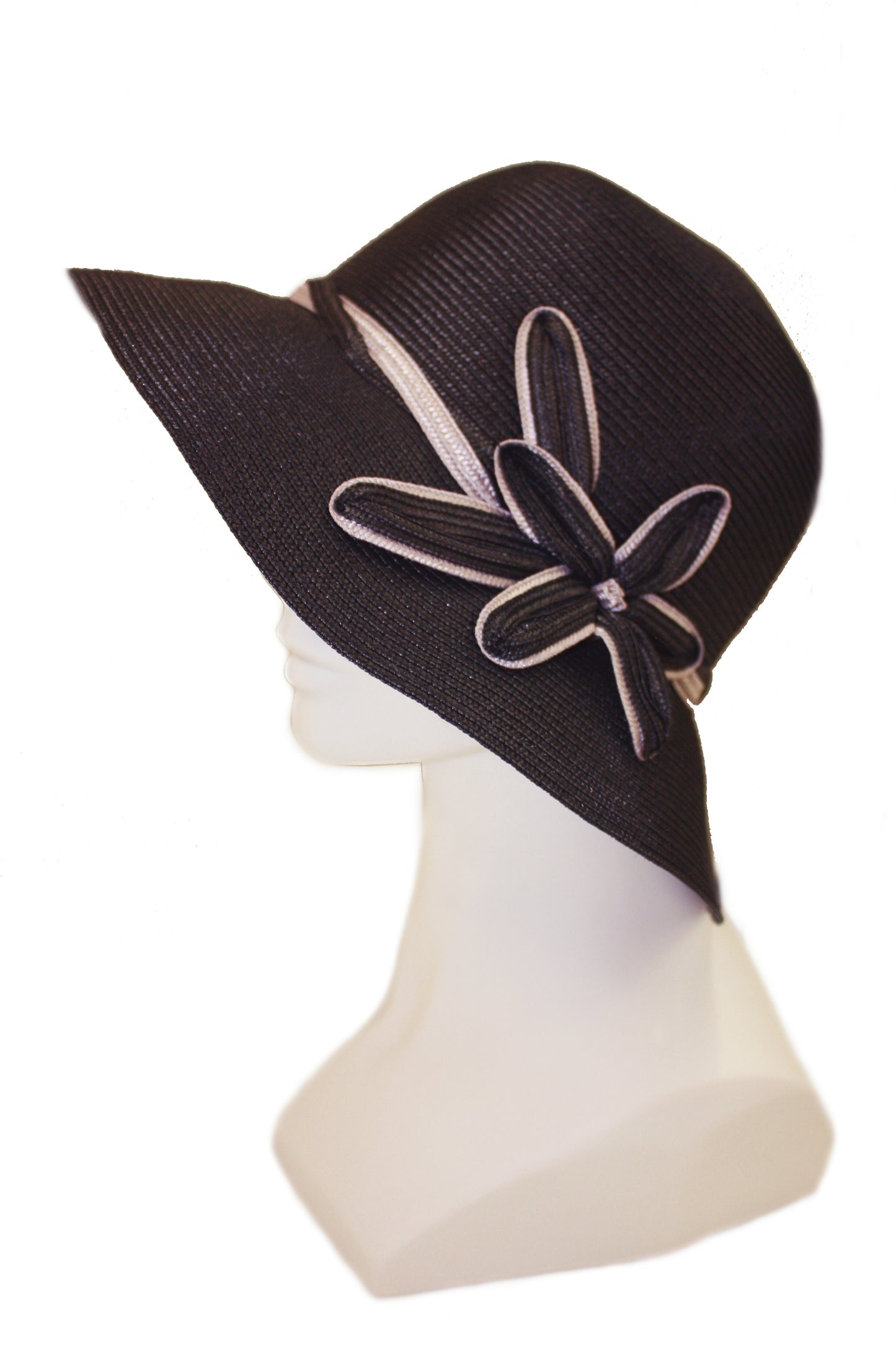 Wide brim flower hat