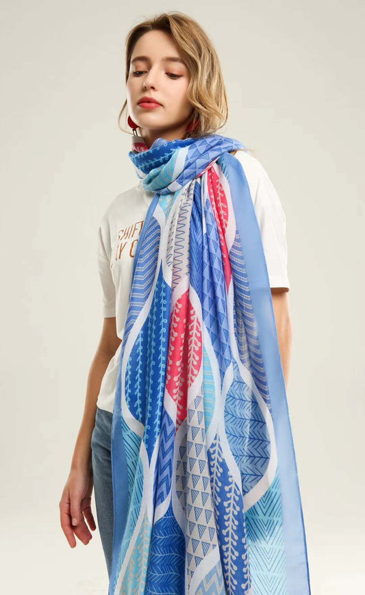 Abstract cotton scarf
