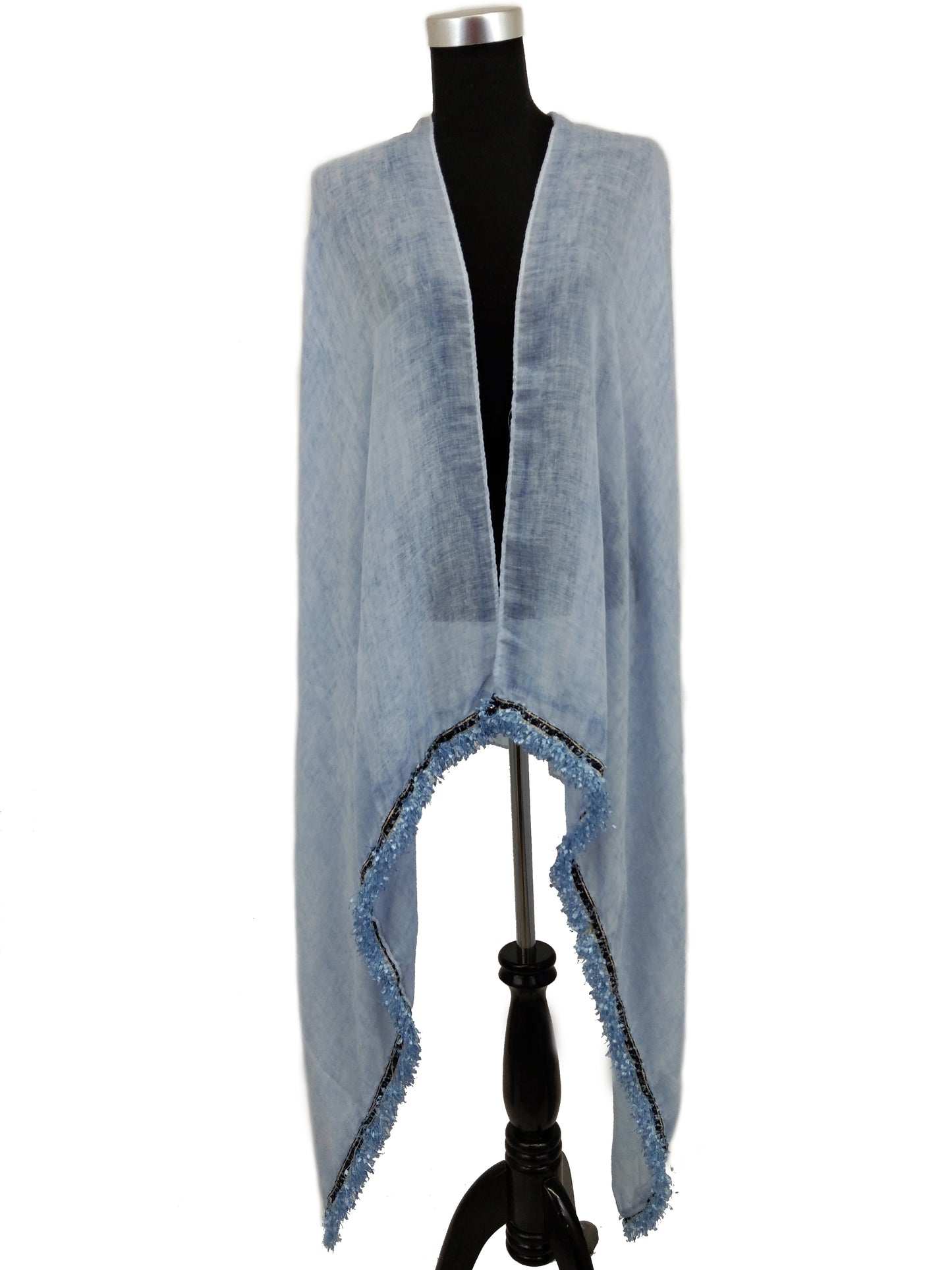 Cotton scarf with fringe