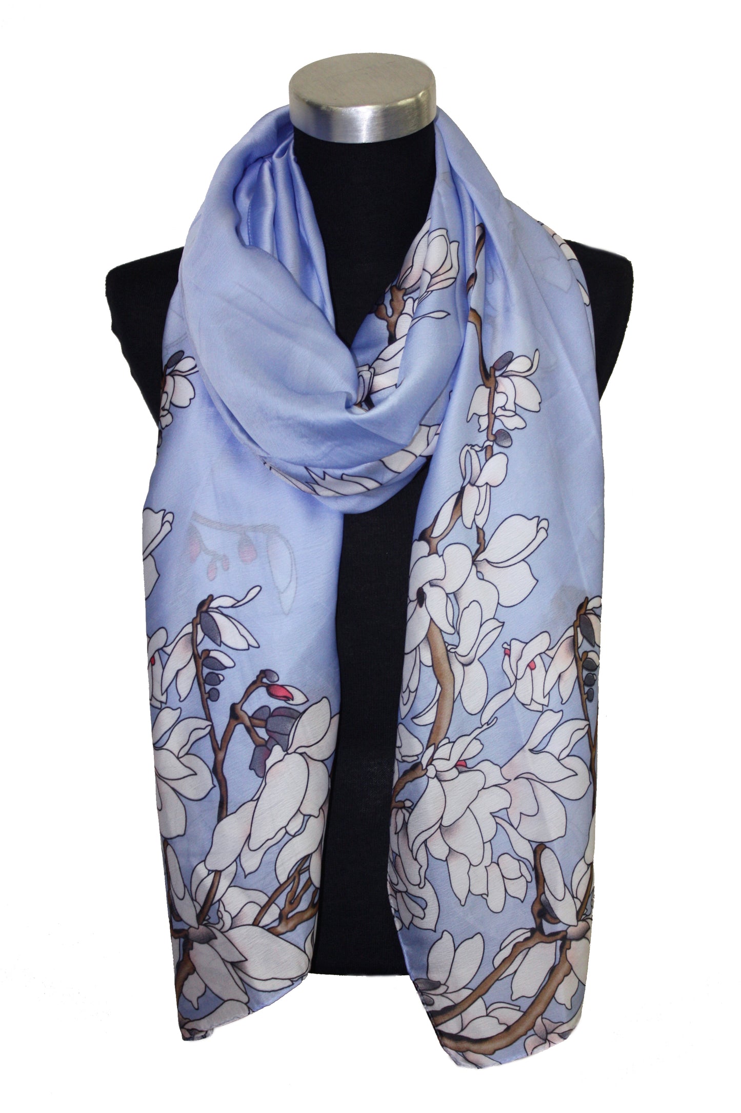 Satin effect printed scarf