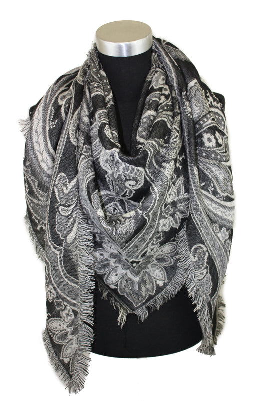 Paisley Wool Triangle Scarf