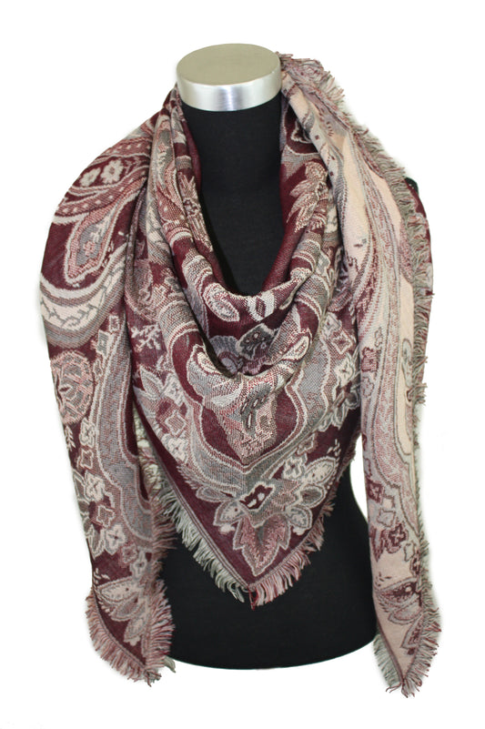 Paisley Wool Triangle Scarf