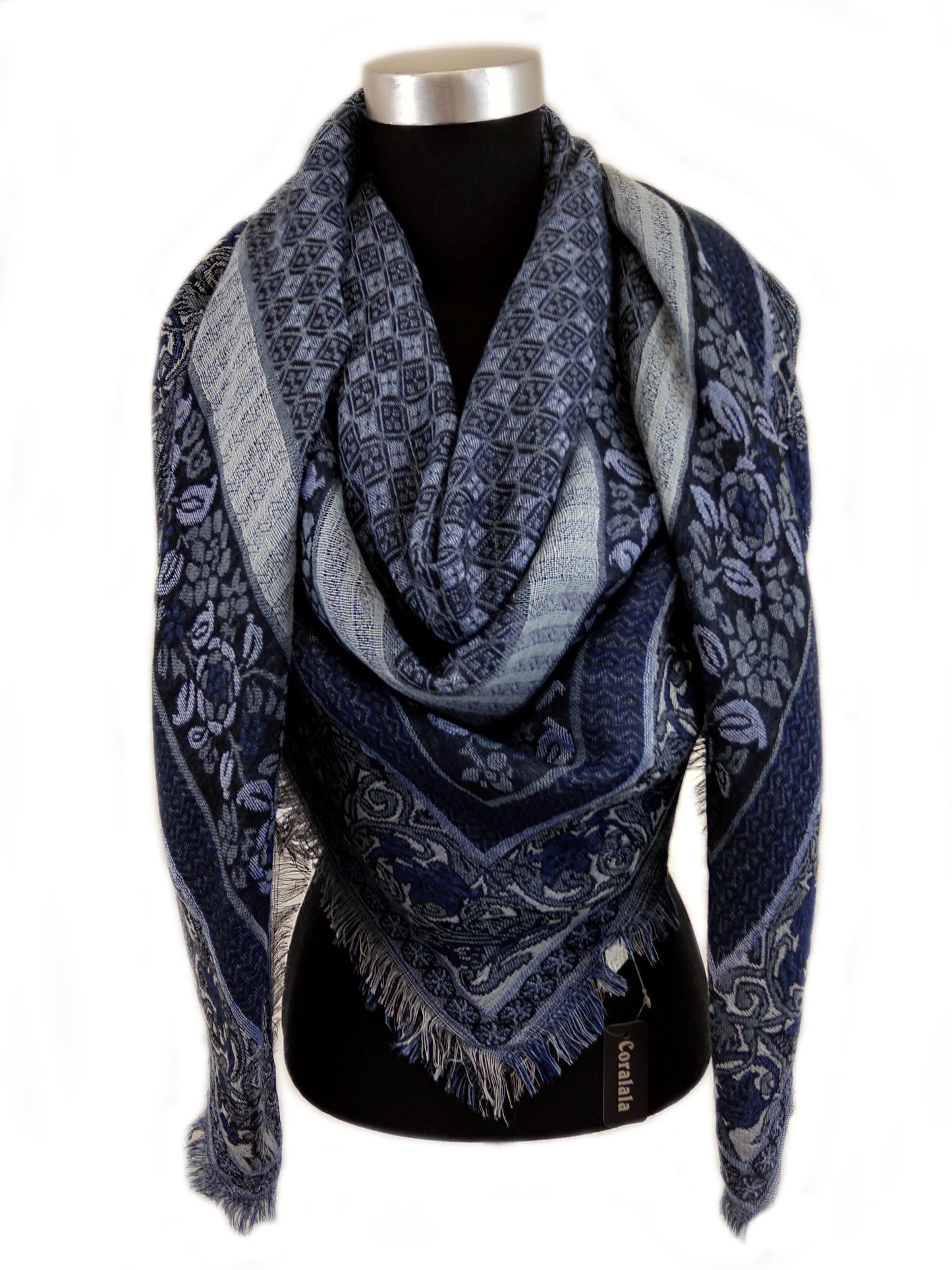 Contrast Textured Square Scarf
