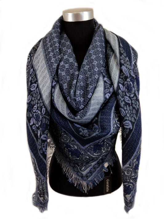 Contrast Textured Square Scarf
