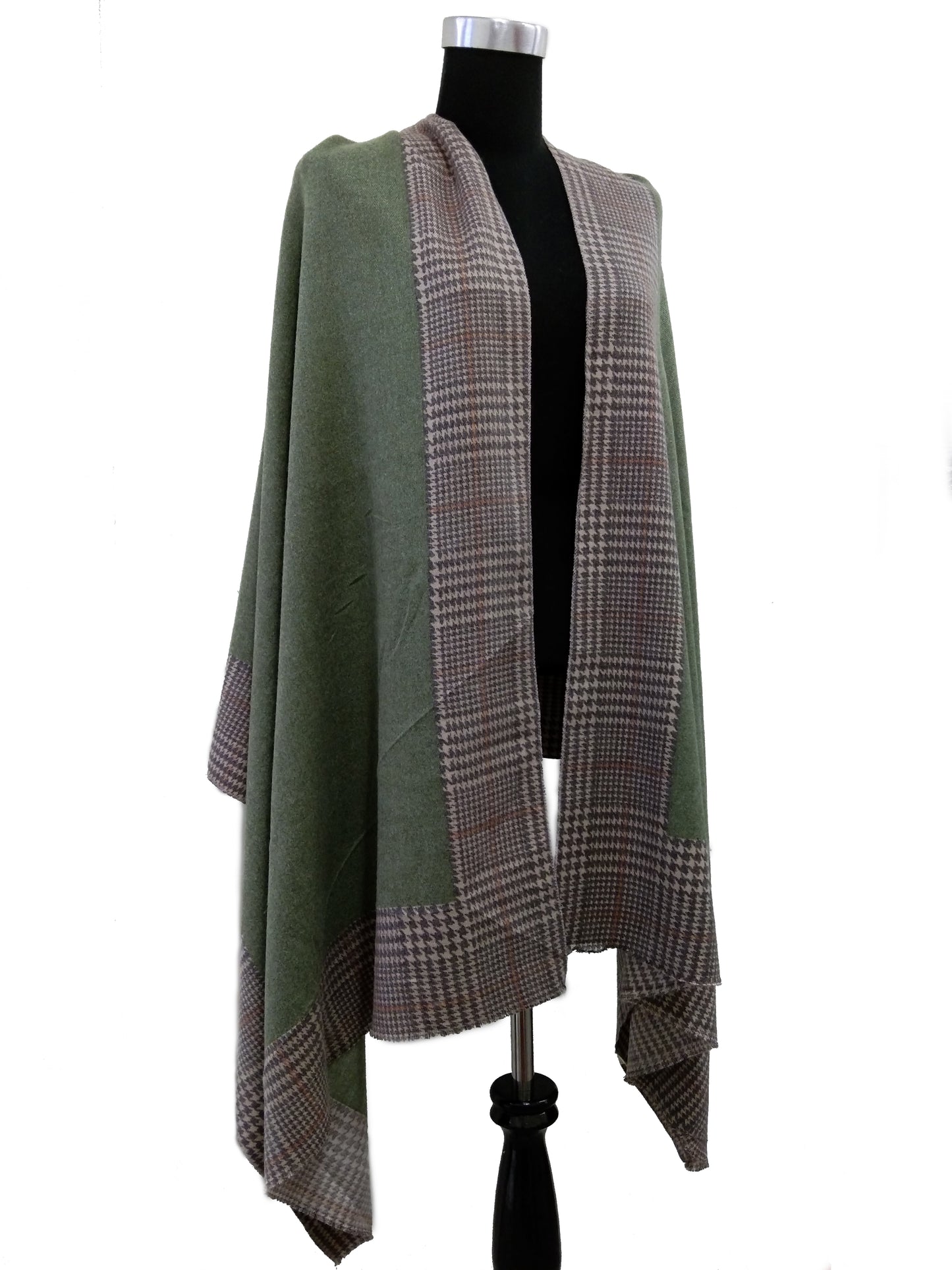 Plaid Border Cashmere Scarf